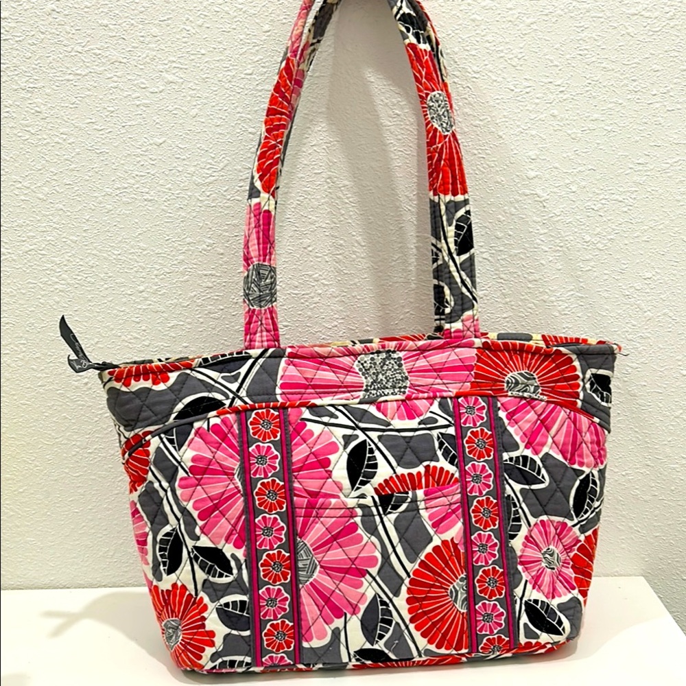Vera Bradley Cherry Blossoms Floral Large Quilted Tote Bag “ RETIRED PATTERN “